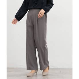 暖美ージーストレート（股下66cm） ボトムス パンツ ストレートパンツ ハニぽか 美ージー 大きいサイズ オフィス きれいめ レディース （グレー）