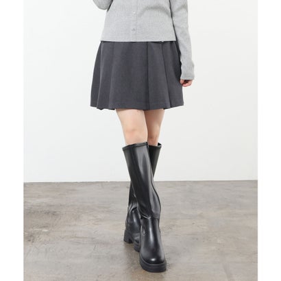 裏地パンツ付ミニプリーツスカート ボトムス スカート ミニスカート ミニ丈 ミニプリーツスカート プリーツスカート 裏地パンツ付き レディース （杢グレー）｜詳細画像