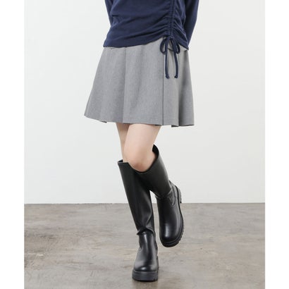 裏地パンツ付ミニプリーツスカート ボトムス スカート ミニスカート ミニ丈 ミニプリーツスカート プリーツスカート 裏地パンツ付き レディース （杢チャ）｜詳細画像