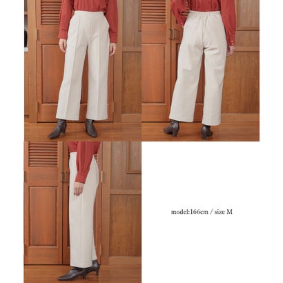 ウォームストレートパンツ ボトムス パンツ ストレートパンツ Warmパンツ ロングパンツ 静電気軽減 抗菌防臭 ストレッチ レディース （アイボリー）｜詳細画像
