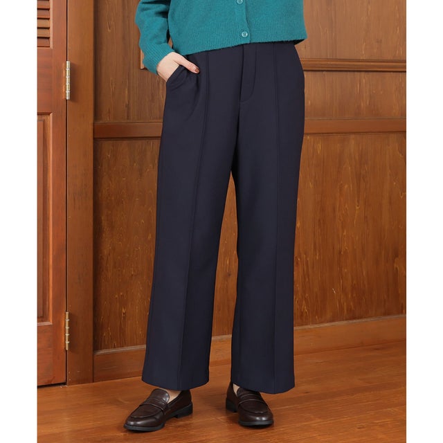 ウォームストレートパンツ ボトムス パンツ ストレートパンツ Warmパンツ ロングパンツ 静電気軽減 抗菌防臭 ストレッチ レディース （ネイビー）