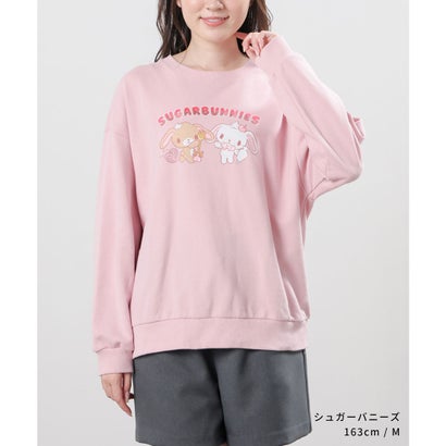 サンリオキャラクターズ／ゆるトレーナー トップス スウェット 長袖 大きいサイズ サンリオキャラクターズ ゆったり クルーネック レディース （ハローキティ）｜詳細画像