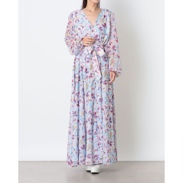 THEA DRESS （PALE BLUE MULTI）