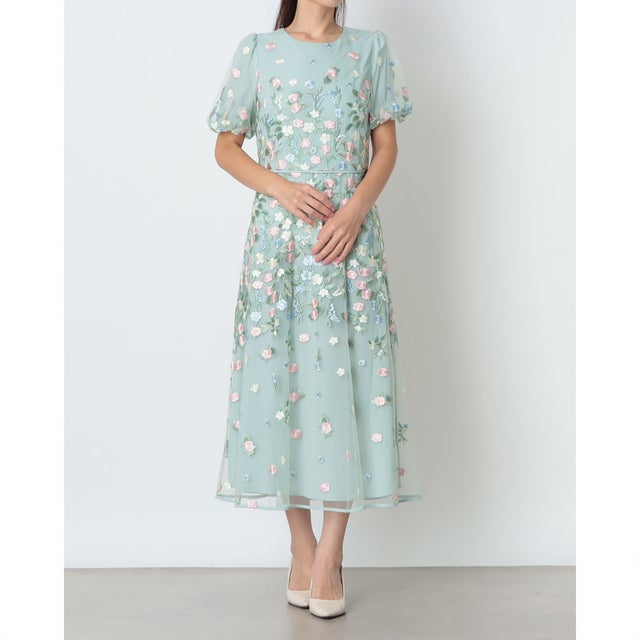 AUDRA DRESS （GREEN MULTI）