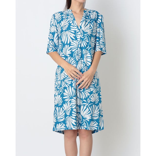 LUCILLE DRESS （TRUE BLUE IVORY）