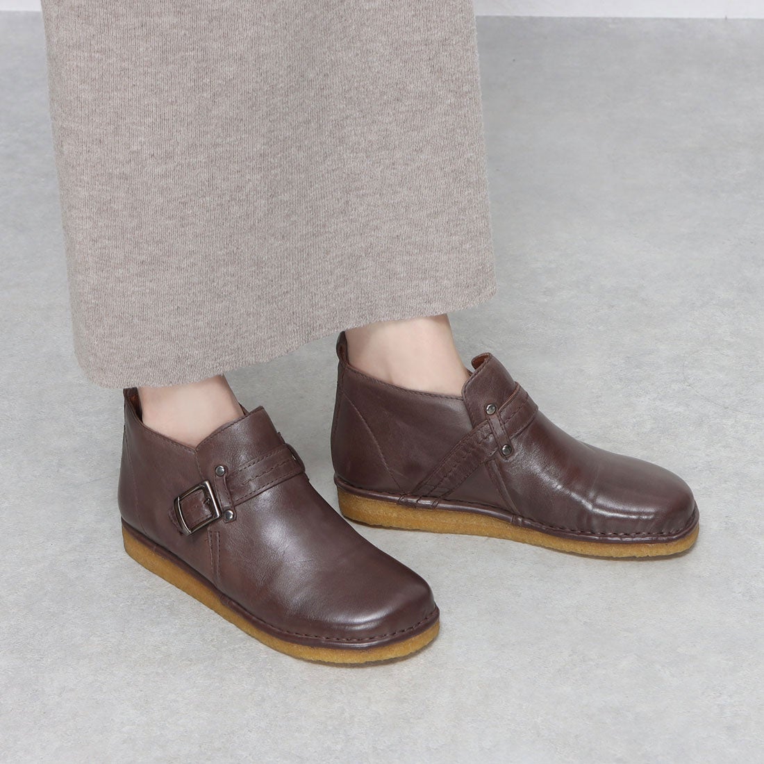 ホッコ HOCCO レザー アウトステッチ ベルトシューズ （BLK 