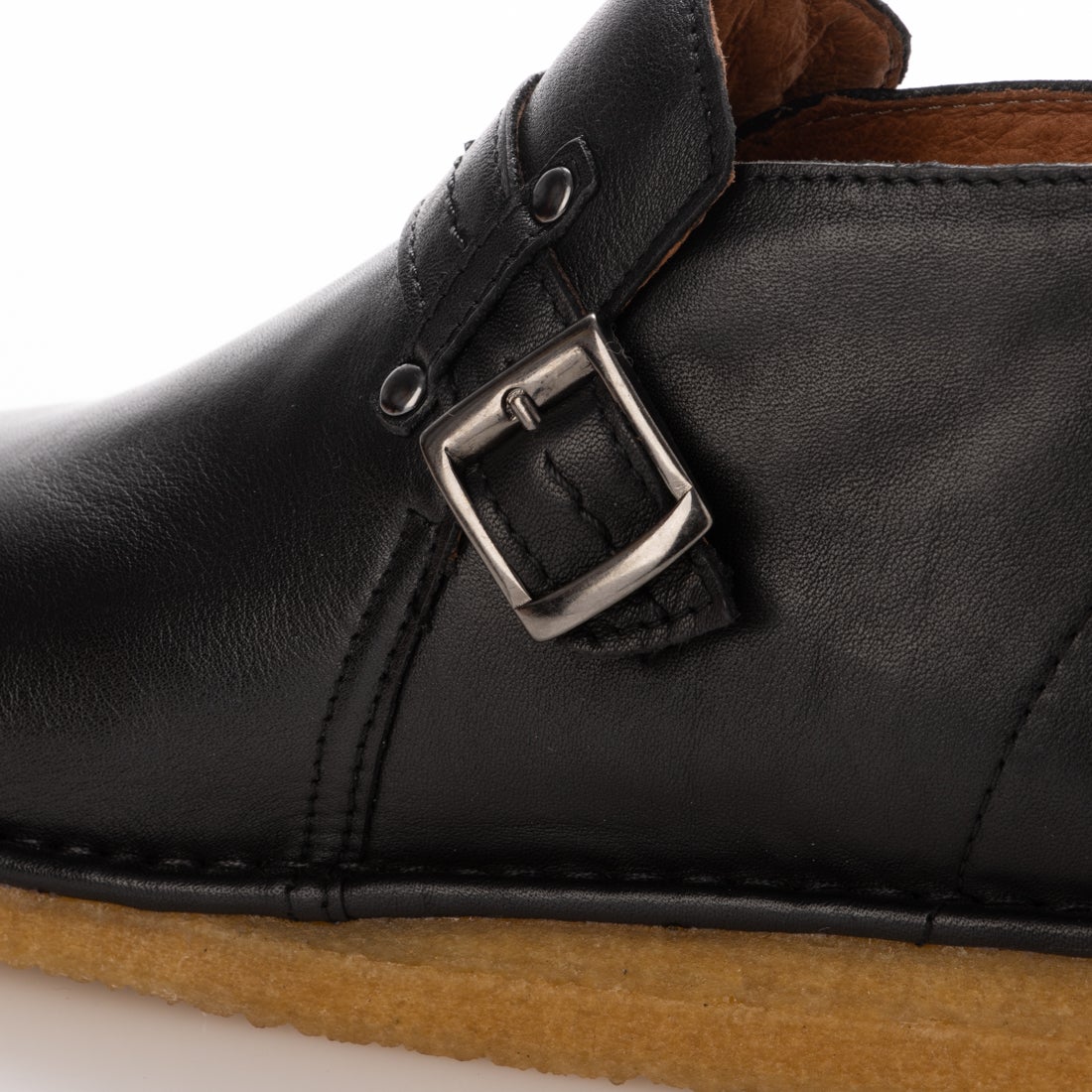 ホッコ HOCCO レザー アウトステッチ ベルトシューズ （BLK 