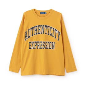 【900】カレッジロゴフロントプリント長袖Tシャツ_卸 （黄）