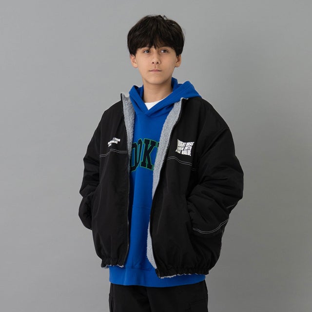 リバーシブルスタンドブルゾン （黒）