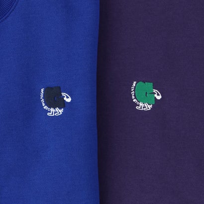 グラソス GLAZOS 【ユニー別注】裏起毛・ワンポイント刺繍裾レイヤードトレーナー （パープル）｜詳細画像