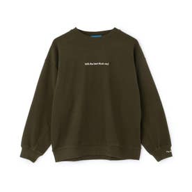 【ユニー別注】マイクロフリース・フロント刺繍トレーナー （カーキ）