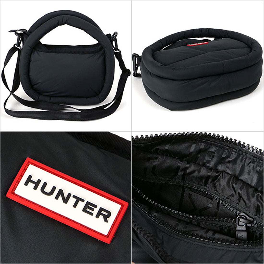 ハンター HUNTER FRAMED PUFFER MIDI HOBO BLACK [UBX3712KBM-BLK FW24 