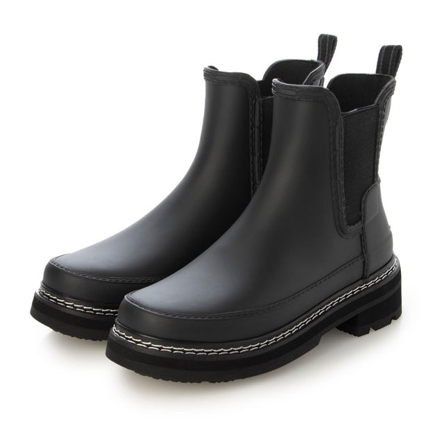 
                    W REFINED CHELSEA STITCH DETAIL BOOTS （BLACK）