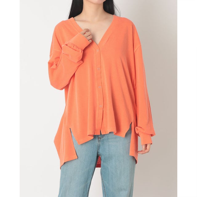 ビンテージスラブ デザインカーディガン （ORANGE）