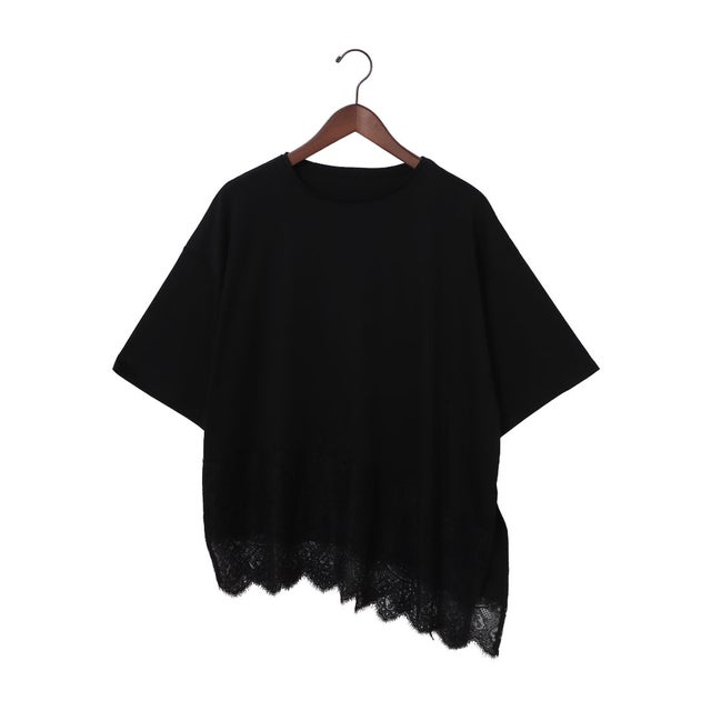 コンパクトスムース 50sアシメレースドッキングプルオーバー （BLACK）