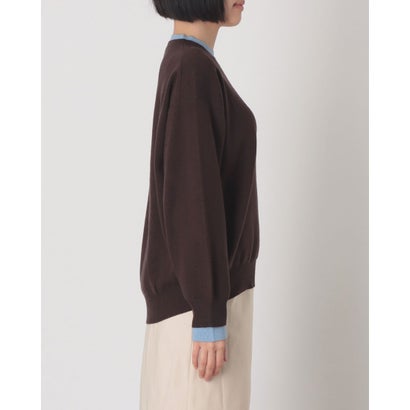 ハンチ hunch やわもち 静電気防止 クルーネック プルオーバーニット （BROWN）｜詳細画像