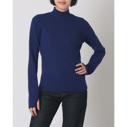 ハンチ hunch やわもち 静電気防止 ランダムリブ サムホールハイネックニット 無地 （ROYAL BLUE）｜詳細画像