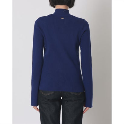 ハンチ hunch やわもち 静電気防止 ランダムリブ サムホールハイネックニット 無地 （ROYAL BLUE）｜詳細画像