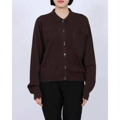 ハンチ hunch やわもち 静電気防止 天竺 プレーディング シャツニット （BROWN）｜詳細画像