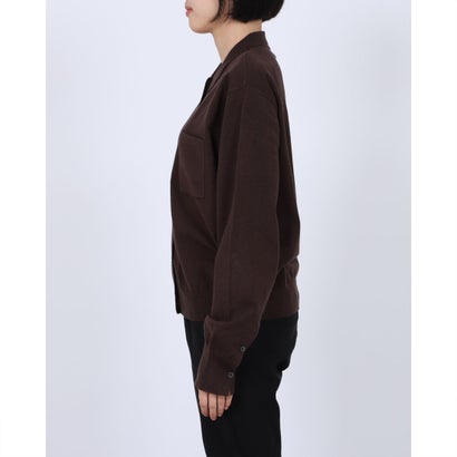 ハンチ hunch やわもち 静電気防止 天竺 プレーディング シャツニット （BROWN）｜詳細画像