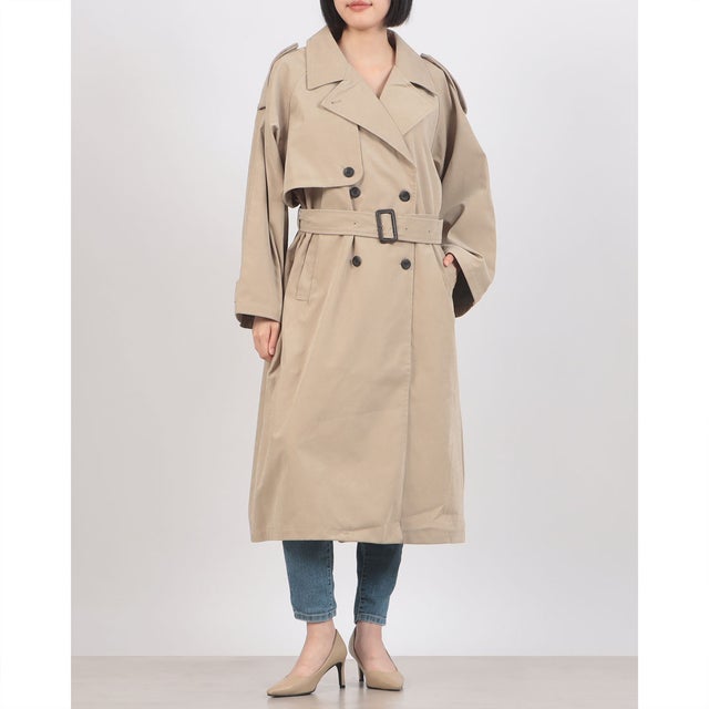 ピーチ×天竺ポンディング トレンチコート （BEIGE）