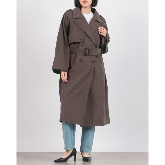 ピーチ×天竺ポンディング トレンチコート （BROWN）