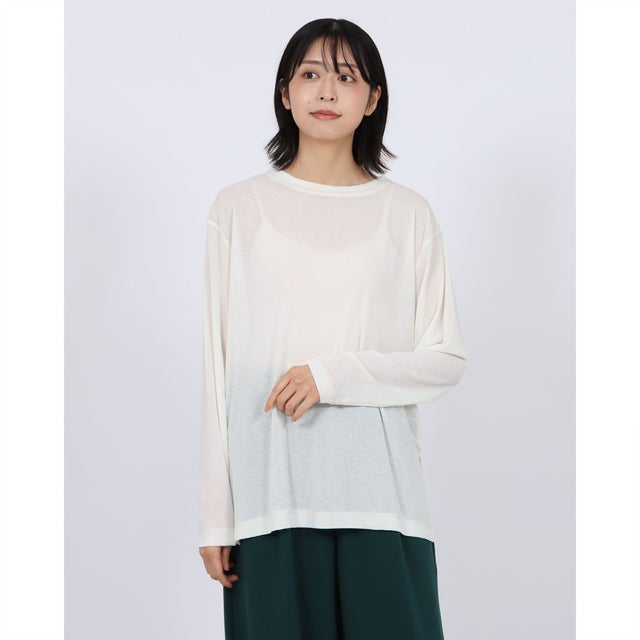 シアーワッフルCN微配ステッチ 長袖TOPS （OFF）
