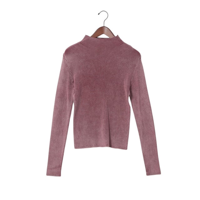 コットンリブ 製品ストーンWASH リブ プルオーバー （BURGUNDY）