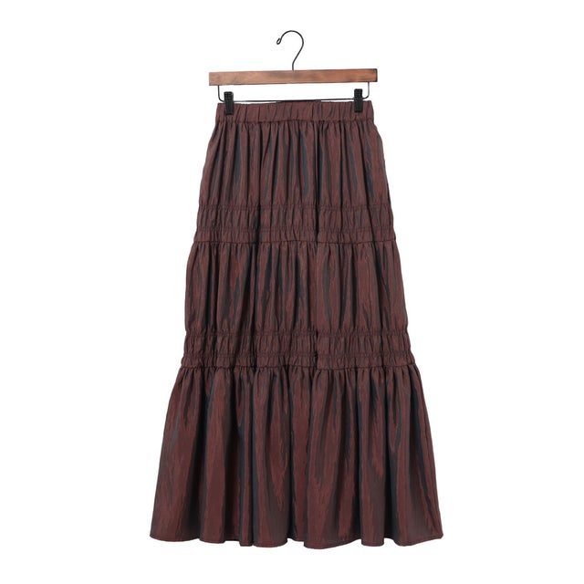 T/Nシャンブレー ギャザースカート （RUSSET BROWN）