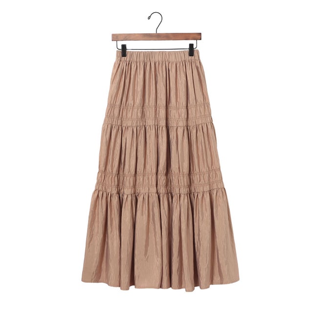 T/Nシャンブレー ギャザースカート （BEIGE）