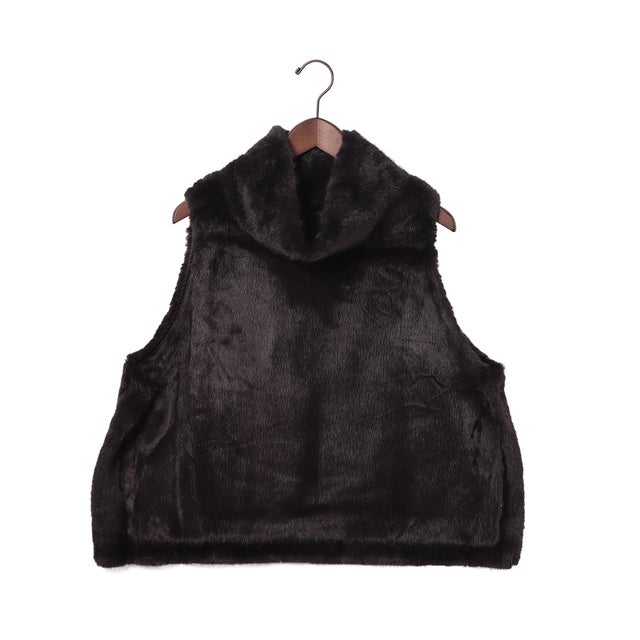 ファー ハイネックベスト （BROWN）