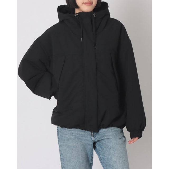 Cライク ポリエステルフードコート （BLACK）