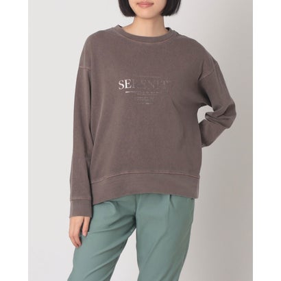 ハンチ hunch 綿天竺ピグメント製品染め箔プリント プルオーバー （BROWN）｜詳細画像
