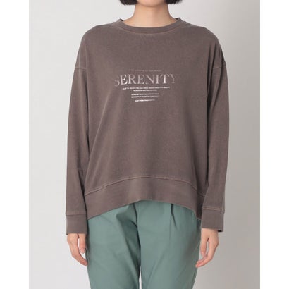 ハンチ hunch 綿天竺ピグメント製品染め箔プリント プルオーバー （BROWN）｜詳細画像