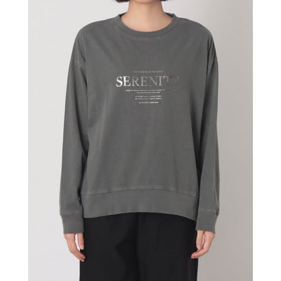 ハンチ hunch 綿天竺ピグメント製品染め箔プリント プルオーバー （CHACOAL）｜詳細画像