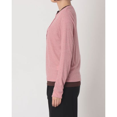 ハンチ hunch リブ*パワーネット レイヤードヘンリー プルオーバー （PINK）｜詳細画像