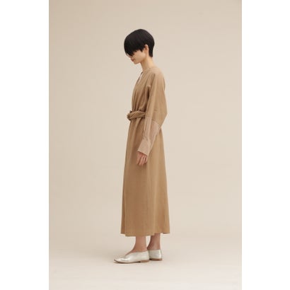 ヒューマンウーマン human woman 麻キャンバスワンピース （ベージュ）｜詳細画像