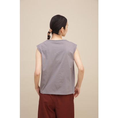 ヒューマンウーマン human woman オーガニックコットン天竺スリーブレストップス （ブラック）｜詳細画像