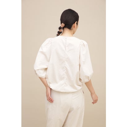 ヒューマンウーマン human woman 製品染C／Sブロードブラウス （グレージュ1）｜詳細画像
