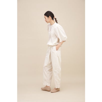 ヒューマンウーマン human woman 製品染C／Sブロードパンツ （グレージュ1）｜詳細画像