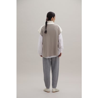 ヒューマンウーマン human woman ウールカシミヤ片畦ニットパンツ （ネイビー）｜詳細画像