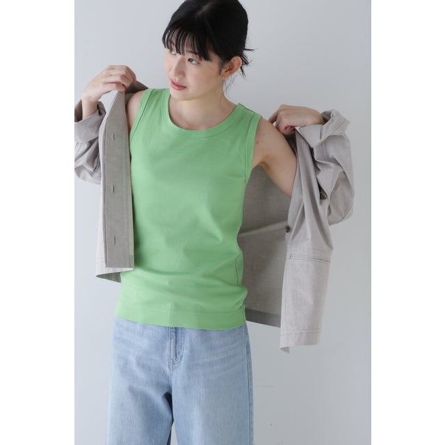 ◆オーガニックコットンタンクトップ （リーフグリーン）