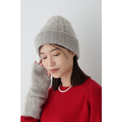 モヘヤ混ニット帽 （チャコール1）｜詳細画像