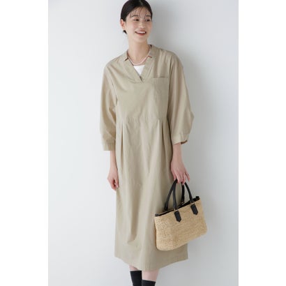 製品染め刻み衿ワンピース （ブルー）｜詳細画像