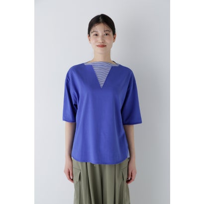 度詰め天竺Tシャツ （ブルー）｜詳細画像