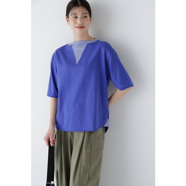 度詰め天竺Tシャツ （ブルー）