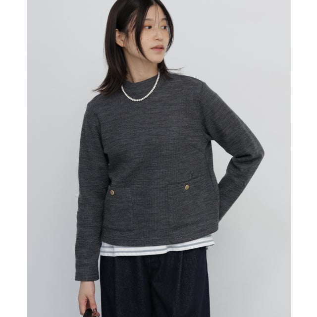 ◆交編ジャージカットソー チャコール1