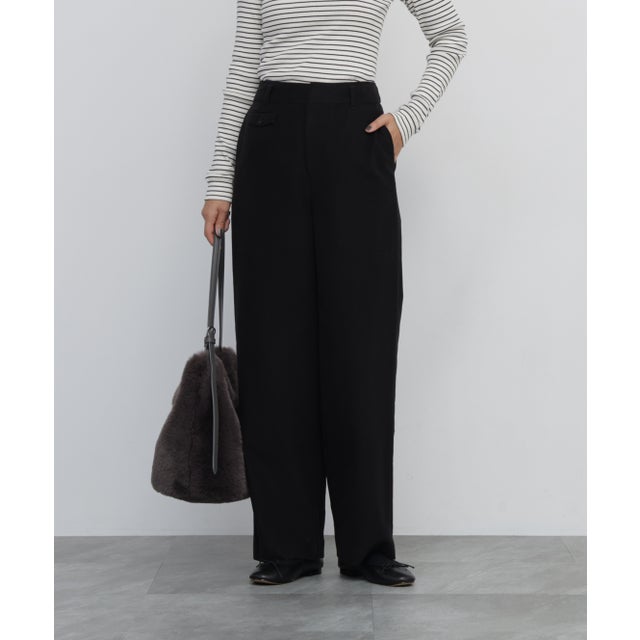 《名品 / 5サイズ展開 / コットン起毛 / 洗える》リクライドクロス フラップパンツ スミクロ1