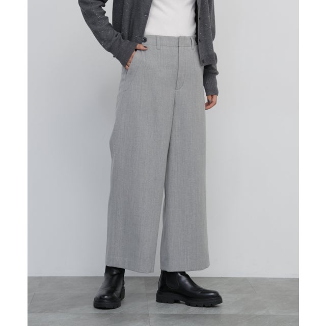 《名品 / 5サイズ展開》トップツイル ストレッチマリンガウチョパンツ トップグレー