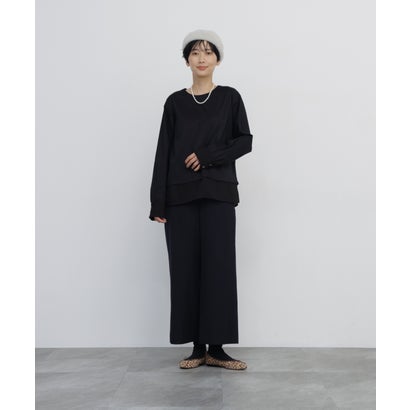 《名品 / 5サイズ展開》トップツイル ストレッチマリンガウチョパンツ ネイビー｜詳細画像